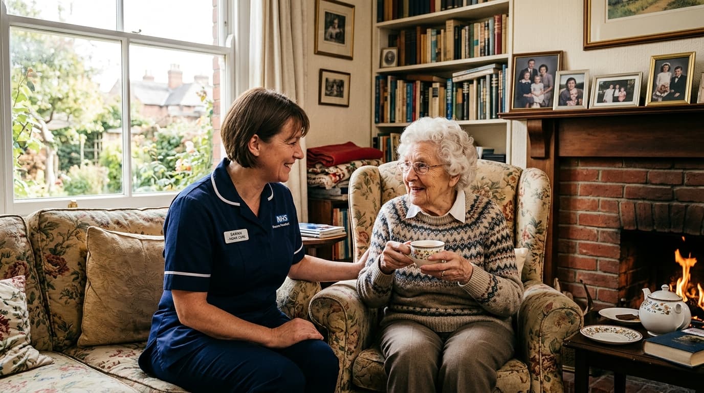 Trinity Havens professional caregiver supporting an elderly lady in Shropshire